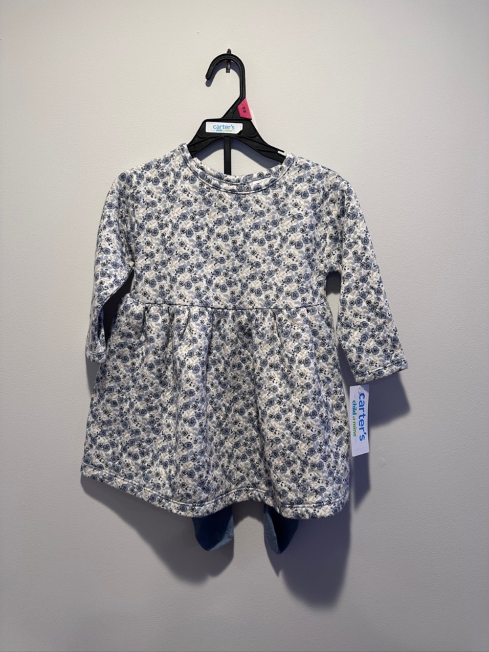Carter's White Dress with Blue Floral Print